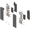 Mocowanie frontu LEGRABOX ZI7.2CS0, do szuflady wewnętrznej z elementami dekoracyjnymi, L + P - antracyt mat