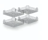 INOXA SYSTEM NAROŻNY COMPACT UNICA CHROM 45 KOSZE ( 4szt ) 1839SKIT45C