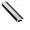 Led profil wpuszczany INLINE MINI XL + klosz mleczny - Czarny   3m. 
